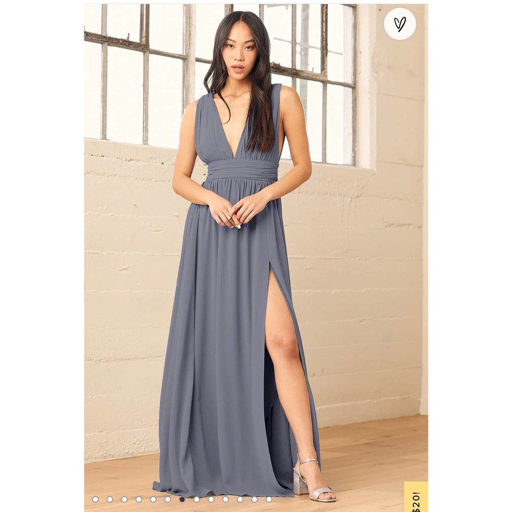 Lulus Heavenly Hues Denim Blue Maxi Dress NWT
